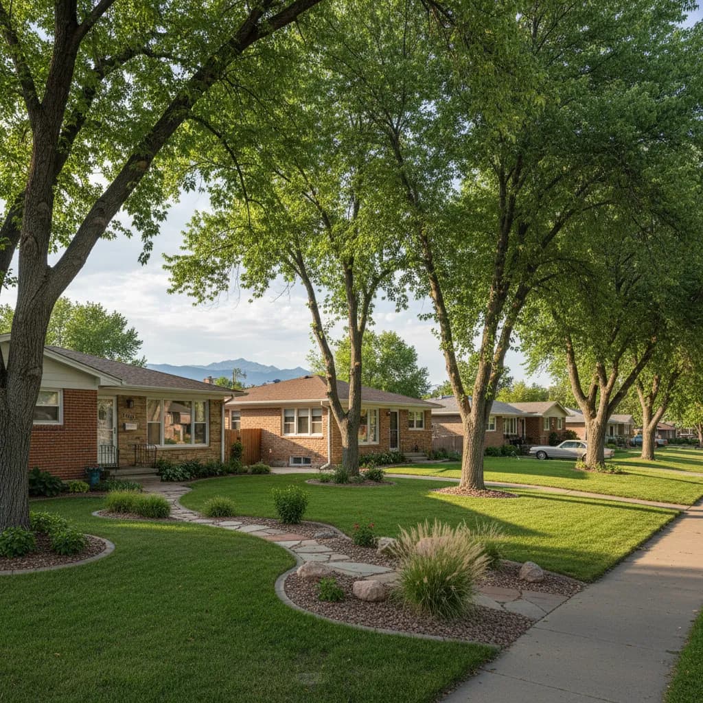 Wheat Ridge, CO neighborhood streetscape