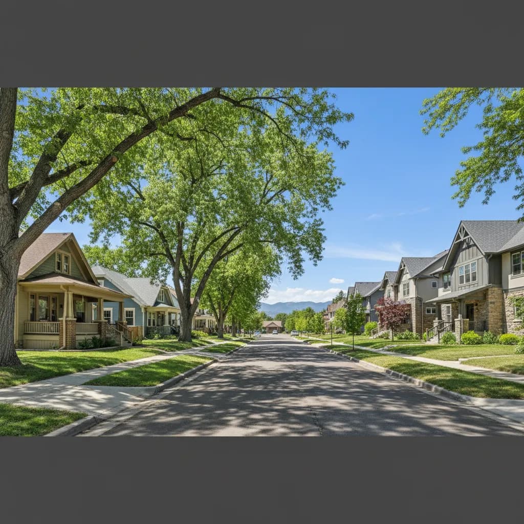 Lafayette, CO neighborhood streetscape
