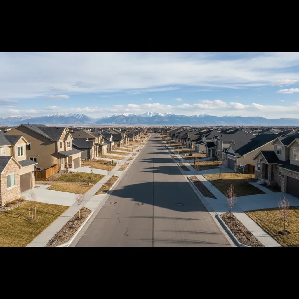 Commerce City, CO neighborhood streetscape